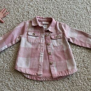 Pink Plaid Button-Up Shacket